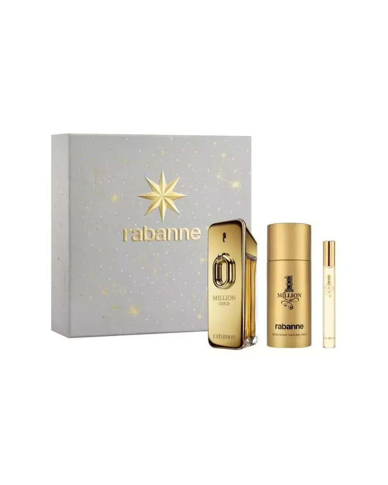 Agua de Perfume Intensa Million Gold de Paco Rabanne en Estuche de 3 Piezas 100ml