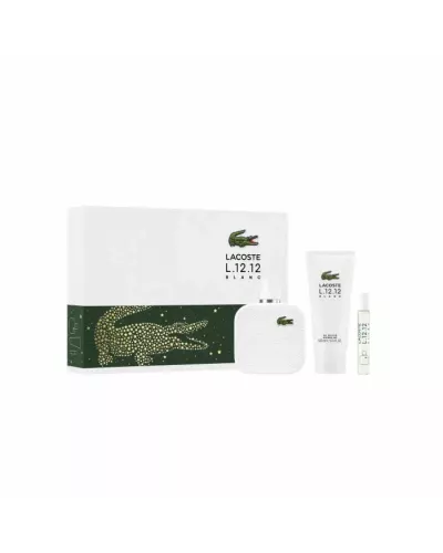 Lacoste L.12.12 Blanc Hombre Eau de Toilette Spray 100ml Set de 3 productos