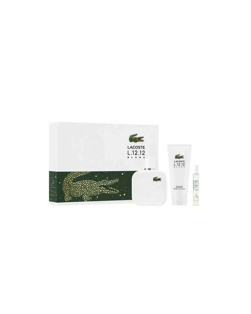 Lacoste L.12.12 Blanc Hombre Eau de Toilette Spray 100ml Set de 3 productos