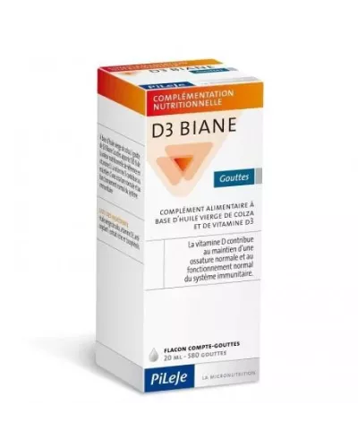 Pileje D3 Biane Solución Gotas Contribuye Al Mantenimiento De Los Huesos