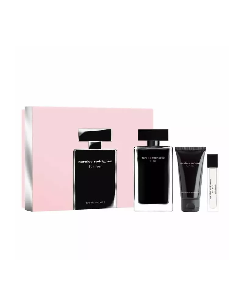 Narciso Rodriguez For Her Eau De Toilette Spray 100ml Coffret 3 Produits